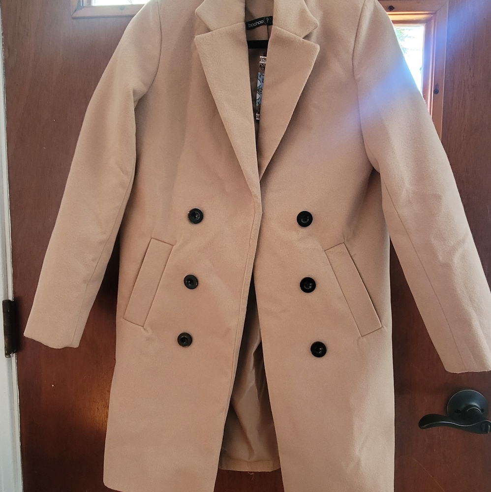 Boohoo Petite Camel Coat